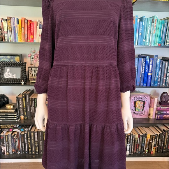 Jessica Howard Purple Striped Women's Dress - Picture 2 of 9